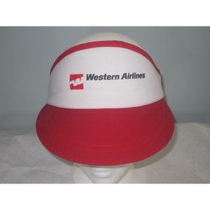 Vintage Western Airlines ~ Yupoong Visor Plane Advertisement adjustable hat RARE